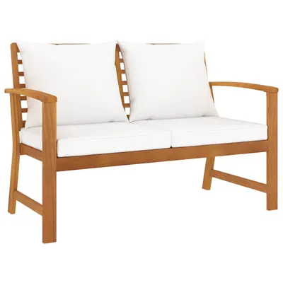vidaXL Bancă de grădină, 120 cm, crem, lemn masiv de acacia