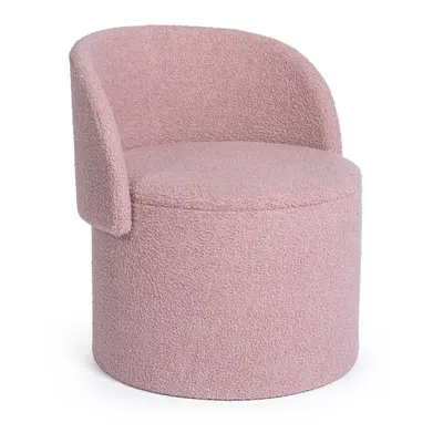 Puf roz prăfuit cu tapițerie din țesătură bouclé Anthea – Yes Everyday
