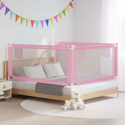 vidaXL Balustradă de protecție pat copii, roz, 180x25 cm, textil