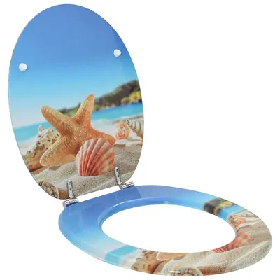 vidaXL Capac de toaletă cu închidere lentă Albastru deschis 44 x 38 cm