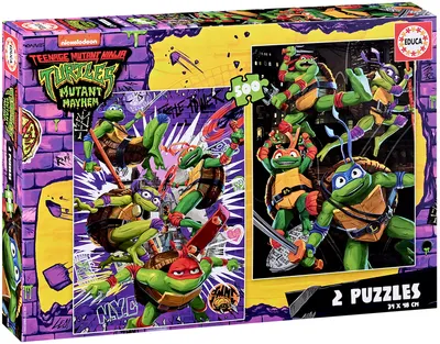 Puzzle Educa din 2 x 500 piese - Țestoasele Ninja