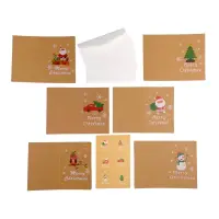 Set 6 felicitări de Crăciun cu sticker și plic - kraft 7x10.5cm - Default Title