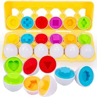 Sorter Woopie - Forme și culori, după Montessori, 12 ouă în cutie
