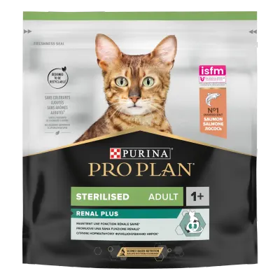 PURINA PRO PLAN STERILISED Renal Plus, Somon, 400 g