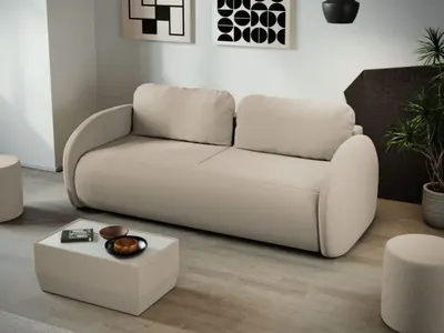 Canapea Ovelis 3 locuri extensibila crem