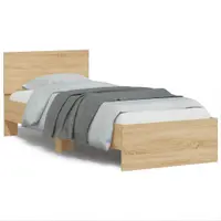 Gossi cadru de pat cu tablie si led, stejar sonoma, 90x200 cm