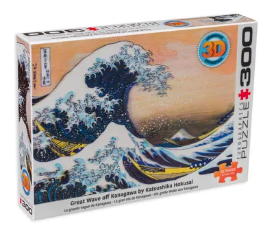 Puzzle cu efect 3D Eurographics din 300 de piese - Marele val din Kanagawa