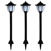 vidaXL Lămpi solare de exterior cu LED, 3 buc, negru