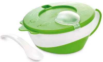 Castronas cu lingurita Canpol, 350 ml, verde