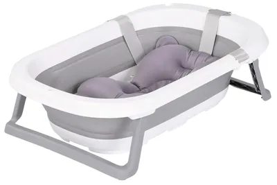 Cadă pliabilă cu covoraș de baie Chipolino - Isla, 81 cm, gri