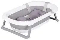 Cadă pliabilă cu covoraș de baie Chipolino - Isla, 81 cm, gri