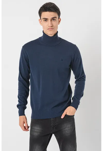 Pulover cu guler inalt - Bleumarin