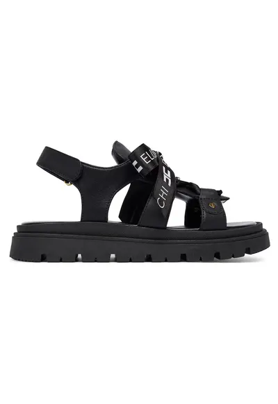 Sandale copii - piele naturala - negru - sistem inchidere Velcro