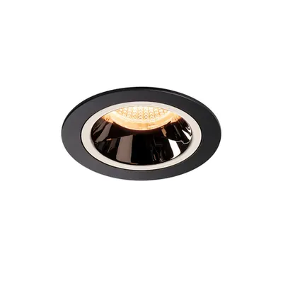 Spot incastrat, NUMINOS M Ceiling lights, black Indoor LED recessed ceiling light black/chrome 2700K 20° gimballed, rotating and pivoting, including leaf springs