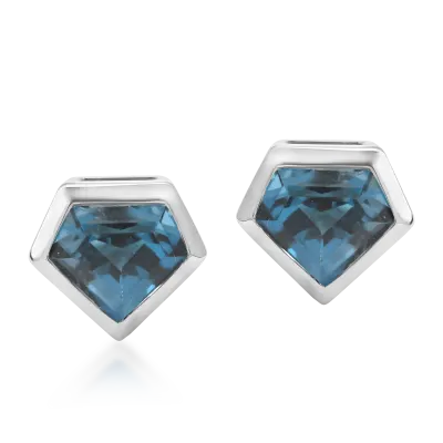 Cercei din aur alb cu topaze london blue de 1.426ct