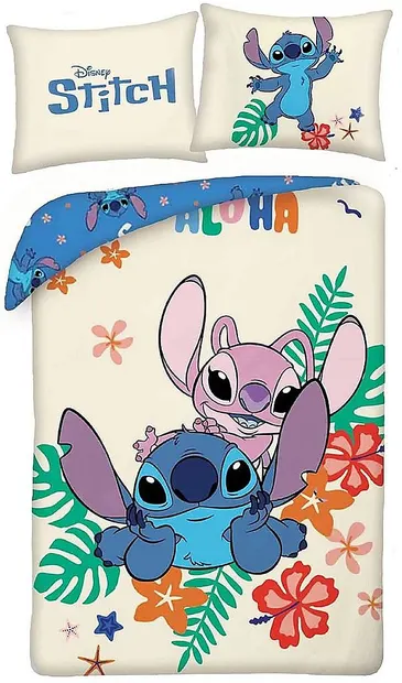 Set de lenjerie de pat pentru copii Halantex - Stitch Aloha