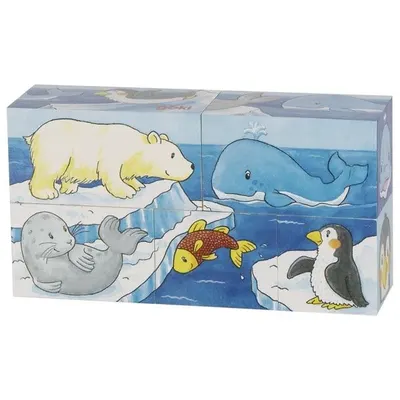Cuburi puzzle - Safari si Arctic, 5 parti