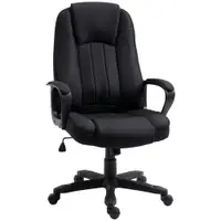 Fotoliu Birou cu Masaj, Interfata USB si Inaltime Reglabila, Tesatura efect in, Roti pivotante 60x74x106-116cm, Negru Vinsetto | Aosom Romania