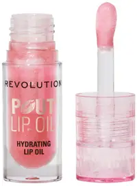 Makeup Revolution Ulei de buze hrănitor Pout Lip, Glam Pink Shimmer, 3 ml