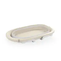 Cadita pliabila bej, design ergonomic, cu dop scurgere, greutate suportata 15 kg , 6 luni+