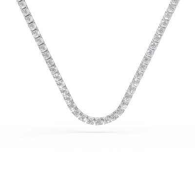 Colier tennis din aur alb cu diamante de 3.2ct