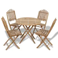 Gossi set mobilier de exterior pliabil, 5 piese, bambus