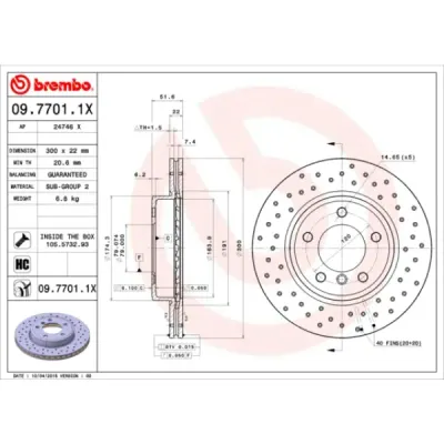 Disc frana BREMBO 09.7701.1X