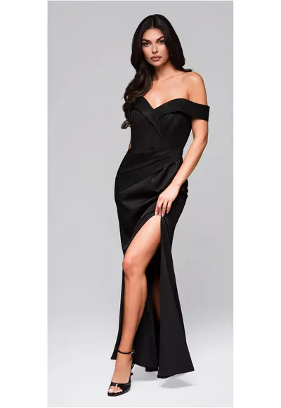Rochie de seara maxi LA-OM-DLR248 - Negru