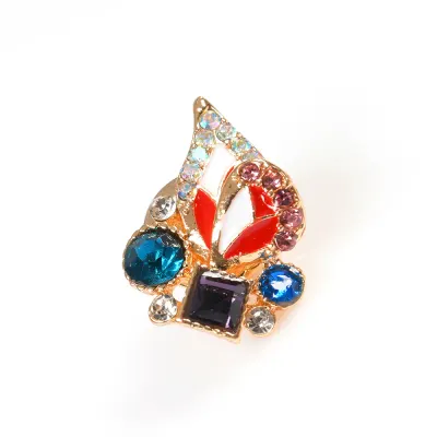 Brosa martisor fluture abstract cu pietre multicolore