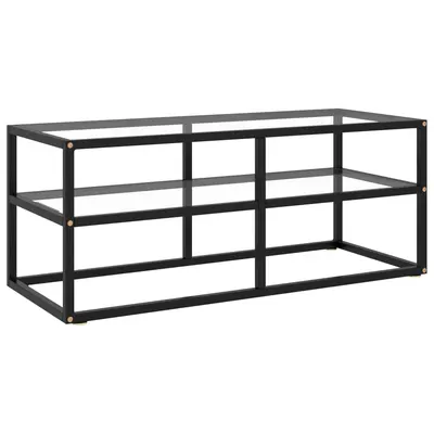 vidaXL Dulap TV, cu sticlă securizată, negru, 100x40x40 cm