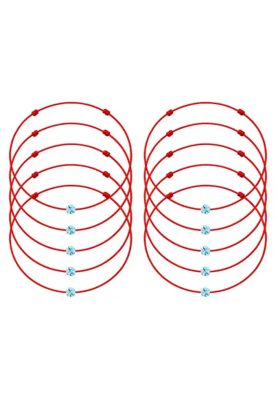 Set de bratari martisor cu cristal Preciosa - 10 bucati - Albastru marin