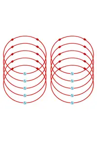 Set de bratari martisor cu cristal Preciosa - 10 bucati - Albastru marin