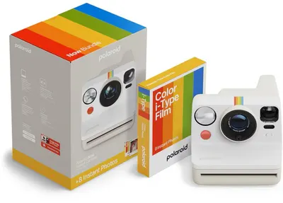 Cameră instantanee Polaroid - Now Gen 3, Pebble White + FilmColor i-Type, 8 fotografii