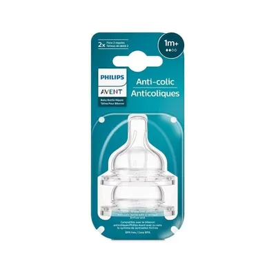 Avent Tetina anti-colici debit 2, 1luna+, SCY762/02, 2 bucati
