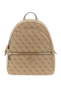 Rucsac din piele ecologica cu model monograma Manhattan II - Maro deschis