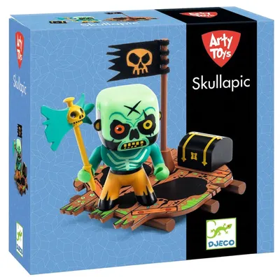 Set de figurine pentru copii Djeco - Schelet de pirat pe o plută