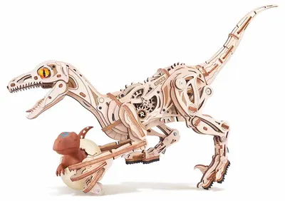 Puzzle 3D din lemn Robo Time din 189 de piese - Velociraptor