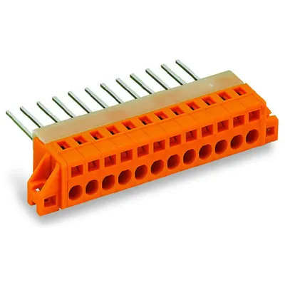 Feedthrough terminal block; Plate thickness: 1.5 mm; 2.5 mm²; Pin spacing 5.08 mm; 11-pole; CAGE CLAMP®; 2,50 mm²; orange