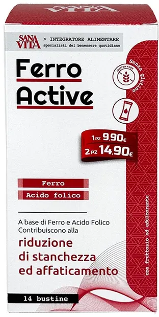 Sanavita Ferro Active Fier + Acid folic, 14 pliculețe, Paladin Pharma