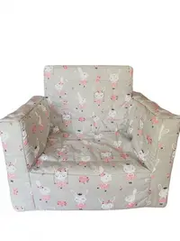 Fotoliu din burete pentru copii MyKids Dancing Bunny Grey