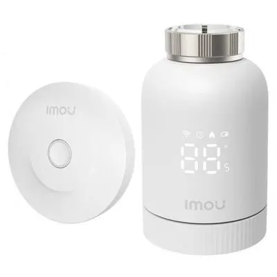 Kit robinet termostatic calorifer pe baterii si hub KIT-TRV1-EU-2, control vocal de pe telefon, Display LCD, Wi-Fi + Zigbee