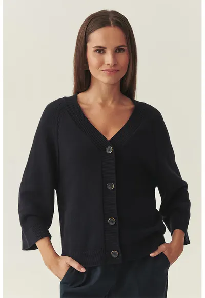 Cardigan cu maneci trei sferturi - Negru