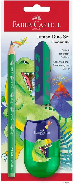 Creion Faber-Castell Dino - НВ, cu radieră și ascuțitoare