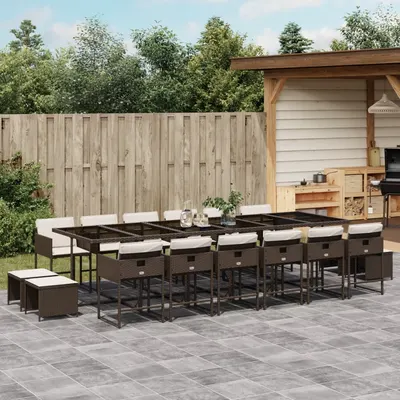 Gossi set mobilier de gradina cu perne, 17 piese, maro, poliratan