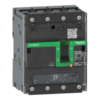 Intreruptor CompPacT NSXm E (16 kA la 415 VAC), 4P 3d, 25A TMD unitate de declansare, papuc tip compresie/conector bara colectoare