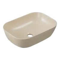 Lavoar baie cappuccino mat, montaj pe blat, dreptunghiular margini rotunde, Tavro