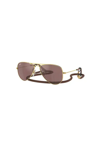Ochelari de soare aviator cu lentile polarizate si rama metalica - Auriu/Maro