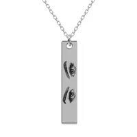Eyes - Colier personalizat cu fotografia ochilor si tablita din argint 925