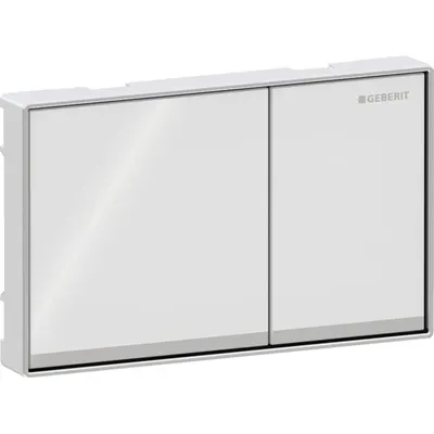 Clapeta actionare rezervor wc sticla alba lucioasa cu banda de design sticla acoperita cu oglinda Geberit Omega60