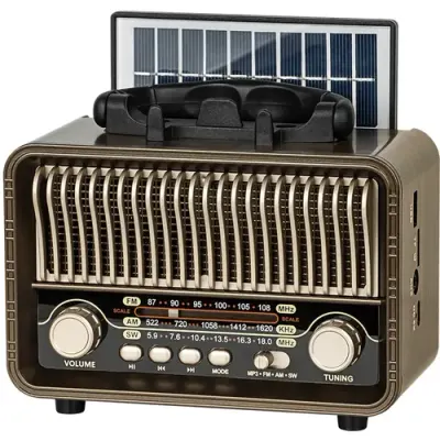 Radio Portabil Analog Kruger&Matz KM0832, Incarcare solara (Maro)
